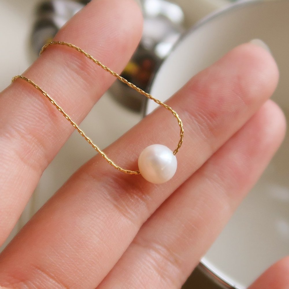 NEW 18K Gold Plated Fresh Water Pearl Necklace